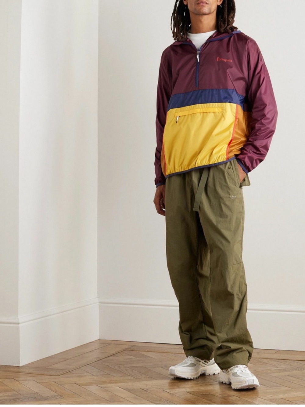 Cotopaxi Teca Half Zip Windbreaker Men’s S Colorblock Hooded Outdoor Packable